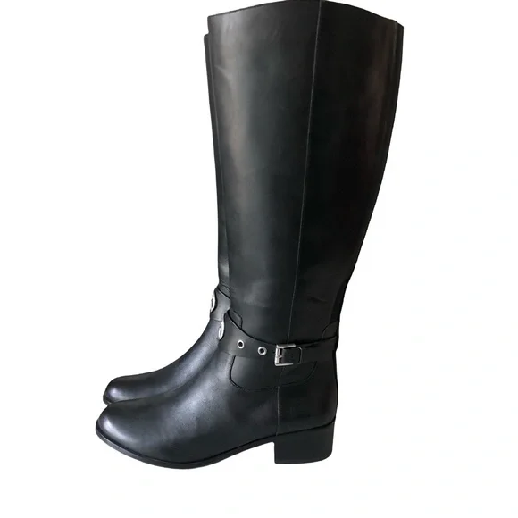 MICHAEL Michael Kors Heather Boot Wide Calf Black Boots - Size 8 - Picture 5 of 14